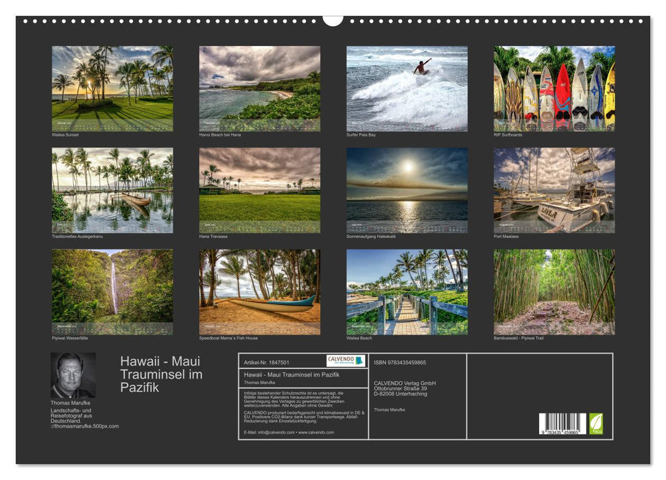 Hawaii - Maui Trauminsel im Pazifik (CALVENDO Wandkalender 2025)