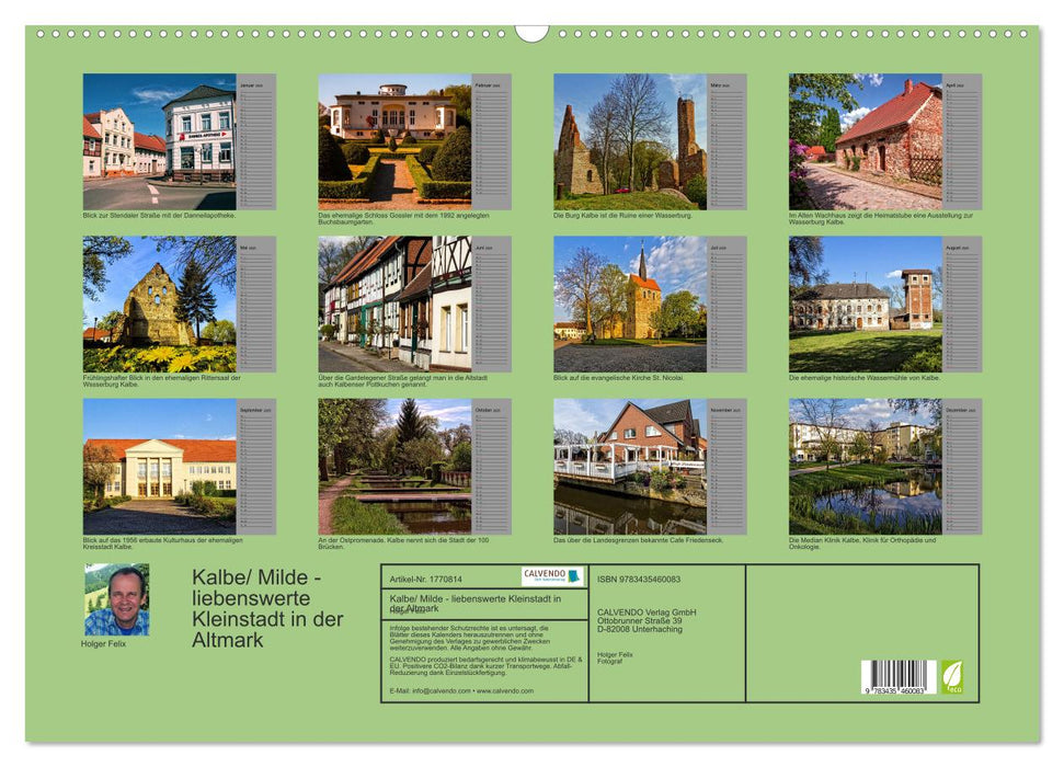 Kalbe/ Milde - liebenswerte Kleinstadt in der Altmark (CALVENDO Wandkalender 2025)