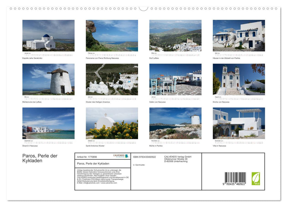 Paros, Perle der Kykladen (CALVENDO Premium Wandkalender 2025)