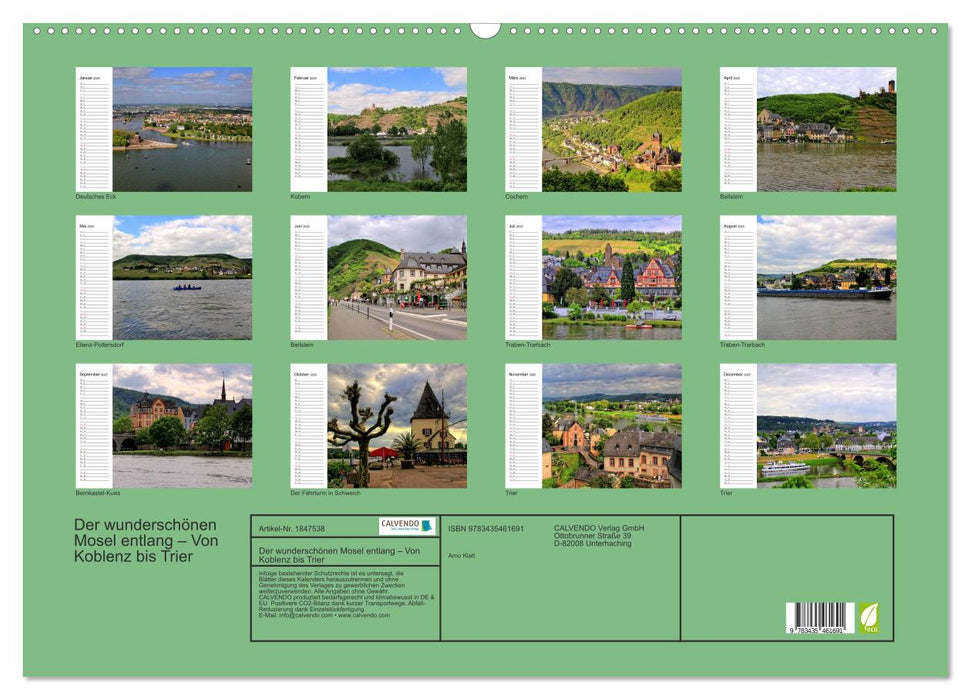 Der wunderschönen Mosel entlang – Von Koblenz bis Trier (CALVENDO Wandkalender 2025)