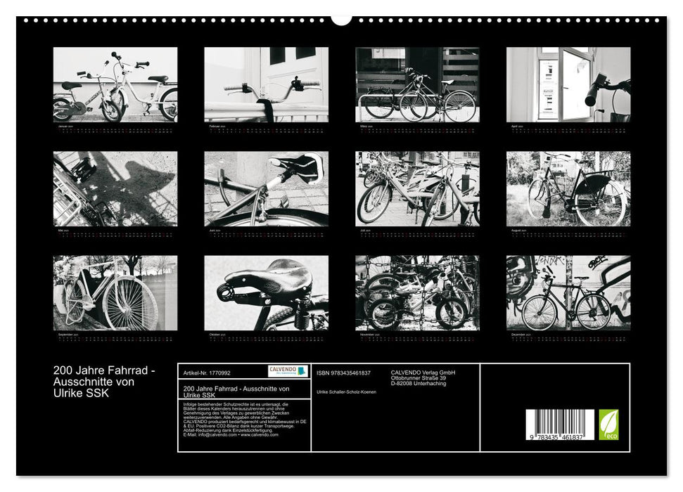 200 Jahre Fahrrad - Ausschnitte von Ulrike SSK (CALVENDO Premium Wandkalender 2025)