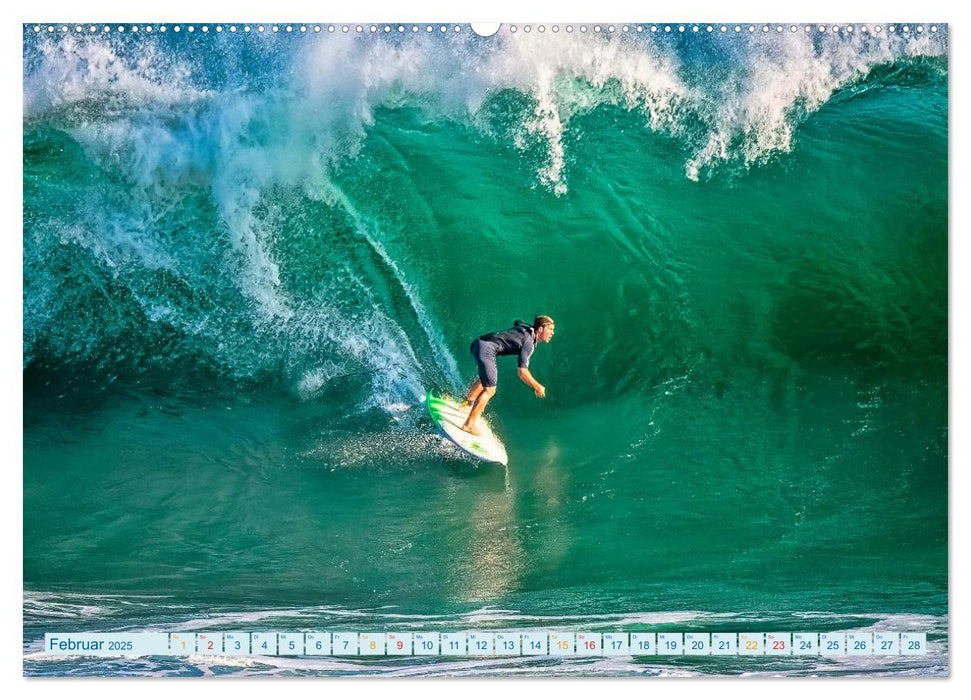 Surfen - Wasser, Wind und coole Typen (CALVENDO Premium Wandkalender 2025)