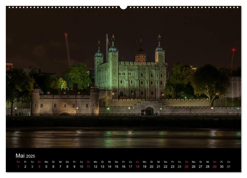 London - Nachts an der Themse (CALVENDO Premium Wandkalender 2025)