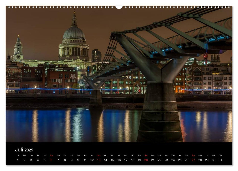 London - Nachts an der Themse (CALVENDO Premium Wandkalender 2025)