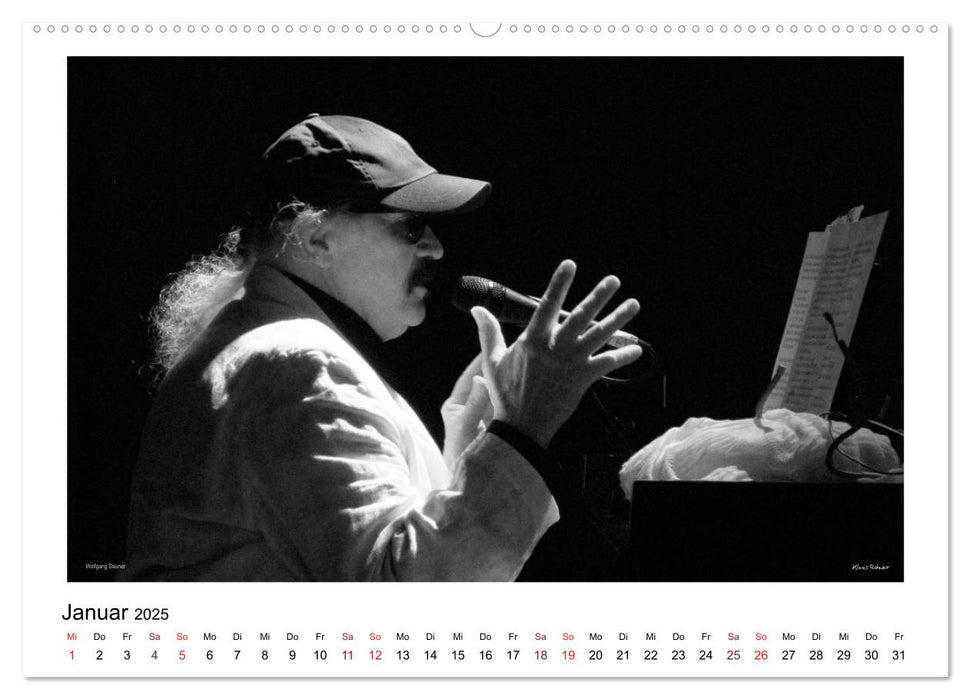 Internationale Meister des Jazz in Schwarzweiß (CALVENDO Premium Wandkalender 2025)