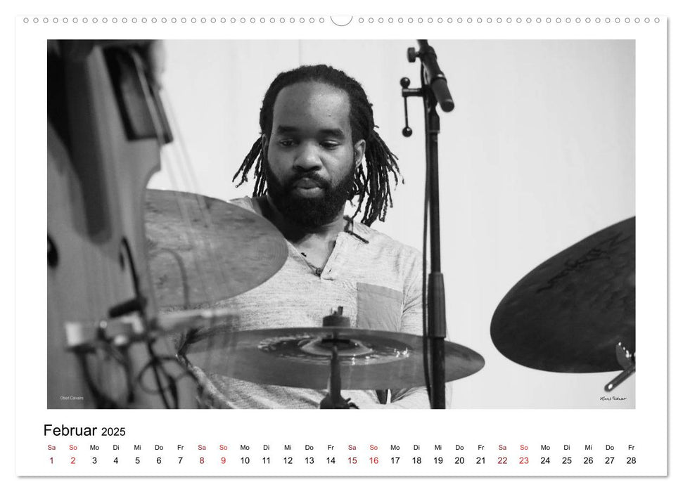 Internationale Meister des Jazz in Schwarzweiß (CALVENDO Premium Wandkalender 2025)