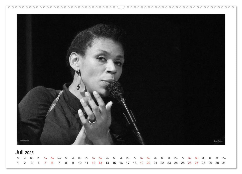 Internationale Meister des Jazz in Schwarzweiß (CALVENDO Premium Wandkalender 2025)