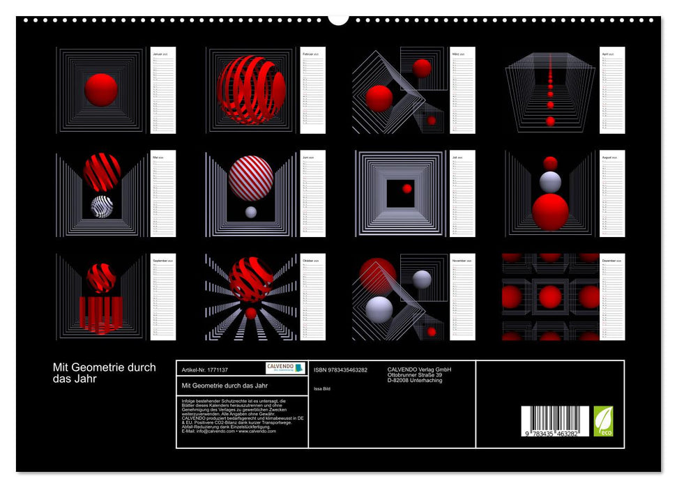 Mit Geometrie durch das Jahr (CALVENDO Premium Wandkalender 2025)