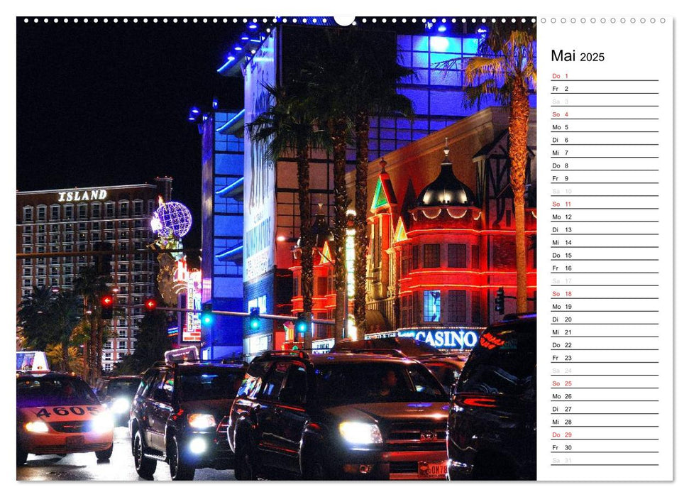 LAS VEGAS - by night (CALVENDO Premium Wandkalender 2025)