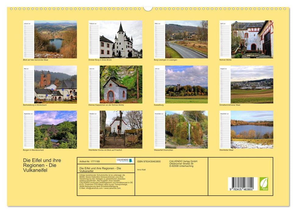 Die Eifel und ihre Regionen - Die Vulkaneifel (CALVENDO Premium Wandkalender 2025)