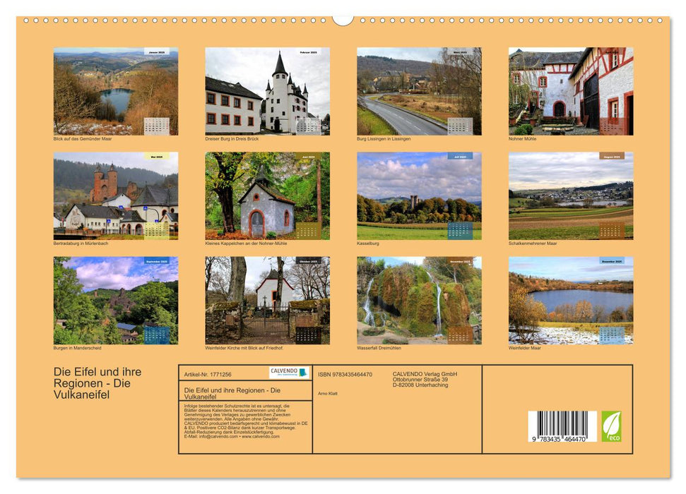 Die Eifel und ihre Regionen - Die Vulkaneifel (CALVENDO Premium Wandkalender 2025)