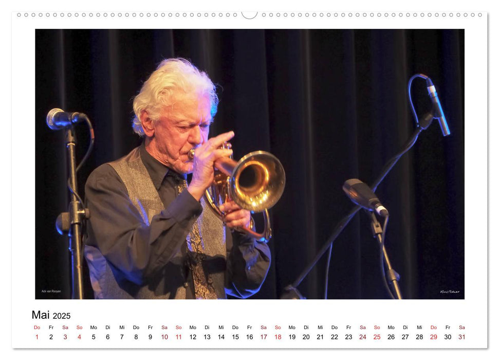 Internationale Meister des Jazz in Farbe (CALVENDO Premium Wandkalender 2025)