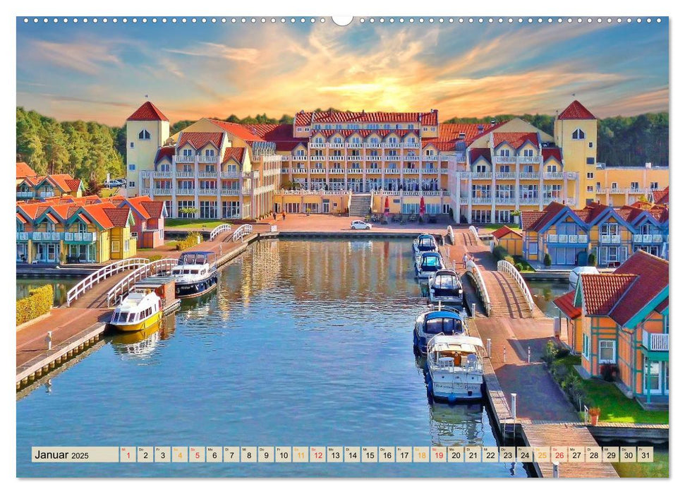 Schöne Häfen in Deutschland von Greetsiel bis Lindau (CALVENDO Wandkalender 2025)