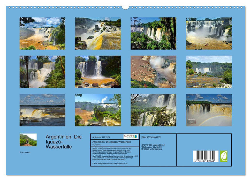 Argentinien. Die Iguazú-Wasserfälle (CALVENDO Premium Wandkalender 2025)