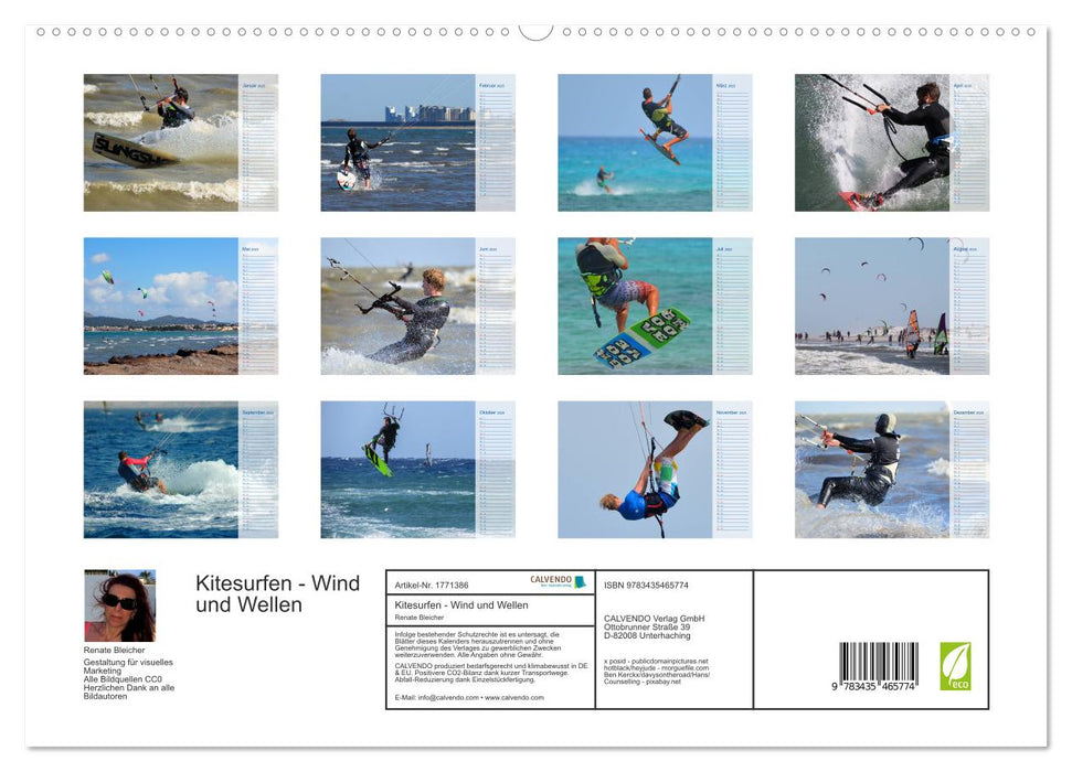 Kitesurfen - Wind und Wellen (CALVENDO Premium Wandkalender 2025)