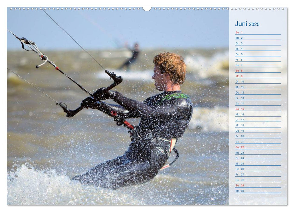 Kitesurfen - Wind und Wellen (CALVENDO Premium Wandkalender 2025)