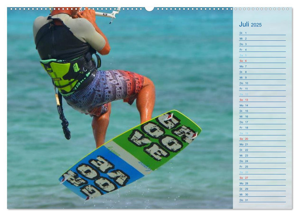 Kitesurfen - Wind und Wellen (CALVENDO Premium Wandkalender 2025)