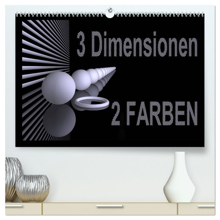 3 Dimensionen - 2 Farben (CALVENDO Premium Wandkalender 2025)