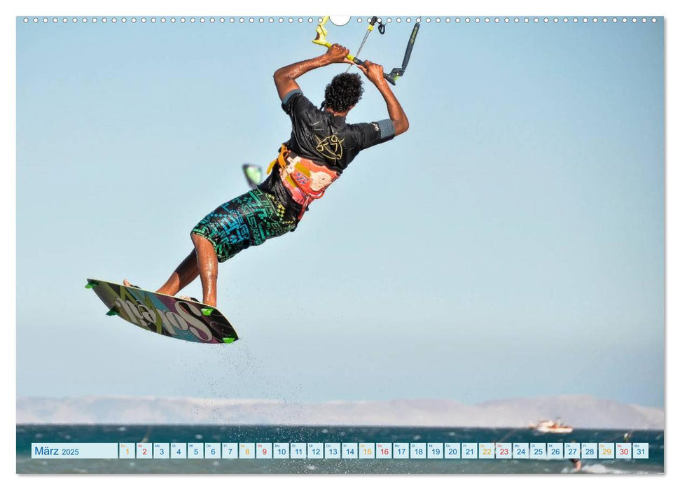 Kitesurfen - Wasser, Wind und coole Typen (CALVENDO Premium Wandkalender 2025)