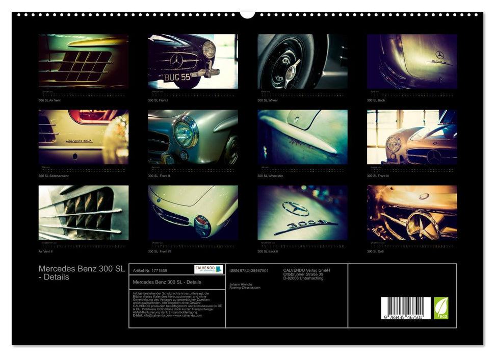 Mercedes Benz 300 SL - Details (CALVENDO Premium Wandkalender 2025)