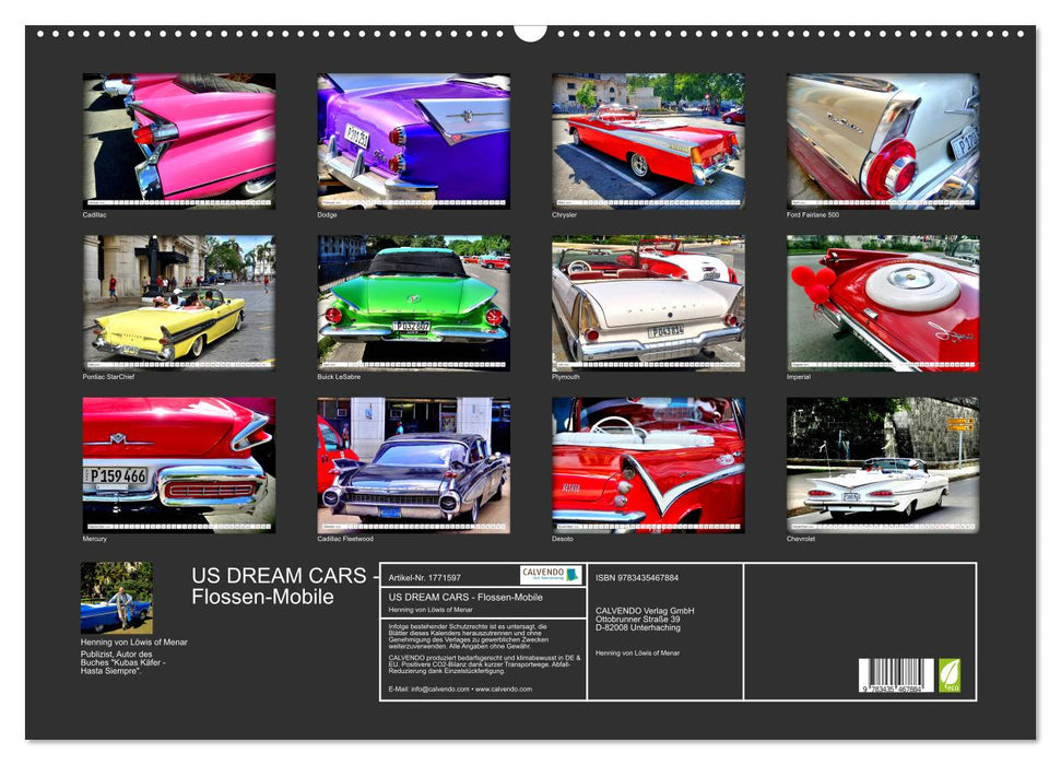 US DREAM CARS - Flossen-Mobile (CALVENDO Wandkalender 2025)