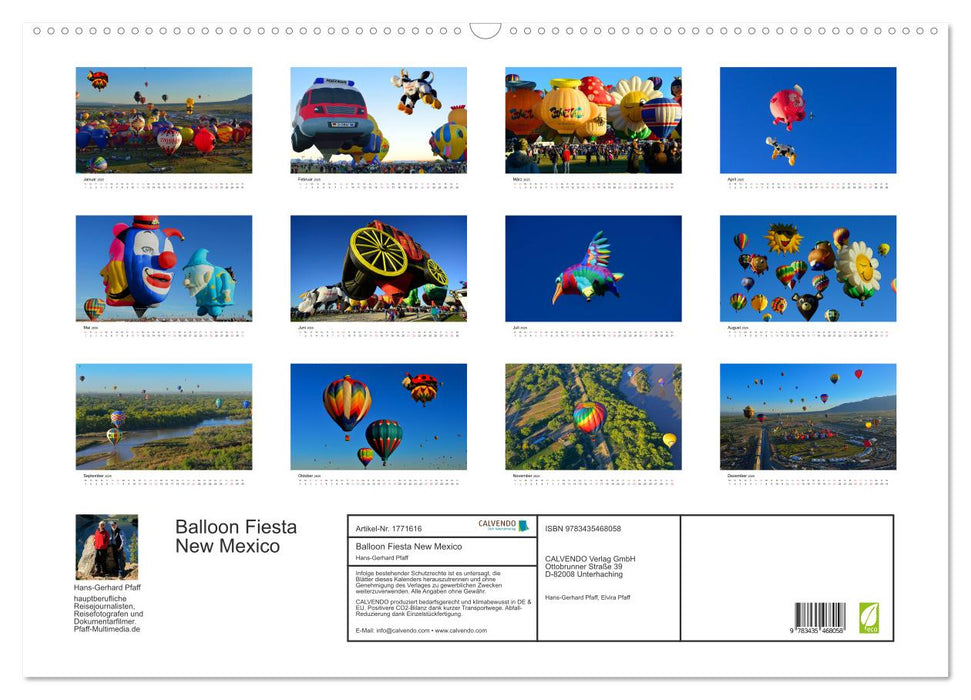 Balloon Fiesta New Mexico (CALVENDO Wandkalender 2025)