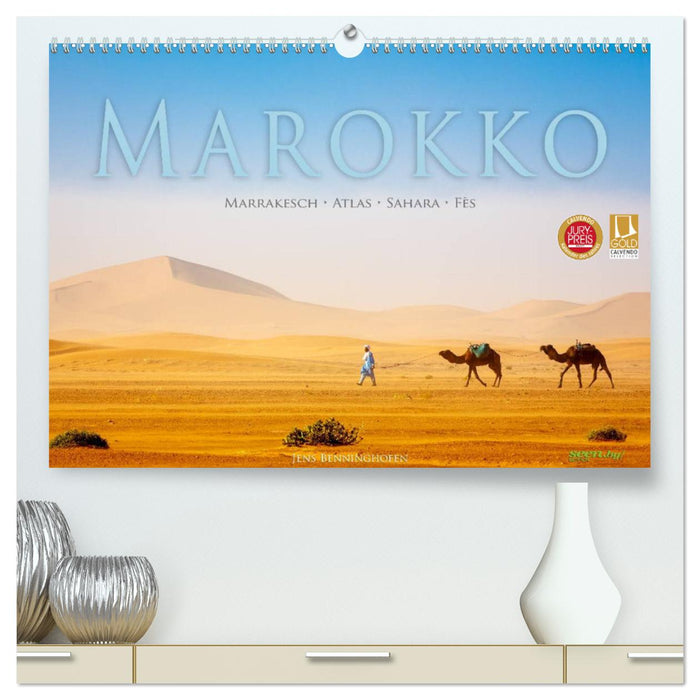 Marokko: Marrakesch, Atlas, Sahara, Fès (CALVENDO Premium Wandkalender 2025)