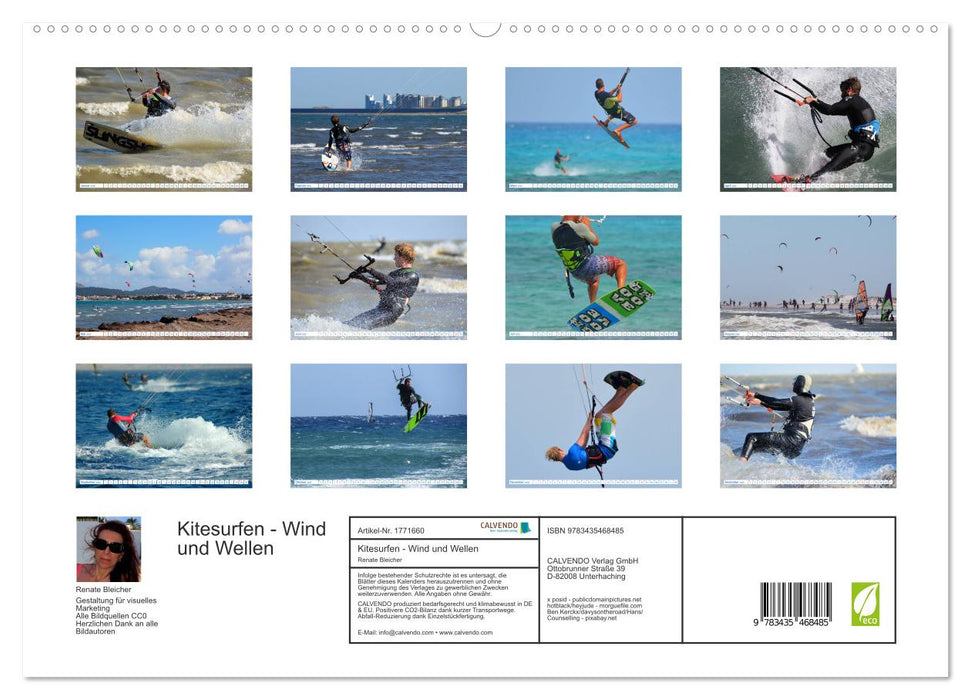 Kitesurfen - Wind und Wellen (CALVENDO Premium Wandkalender 2025)