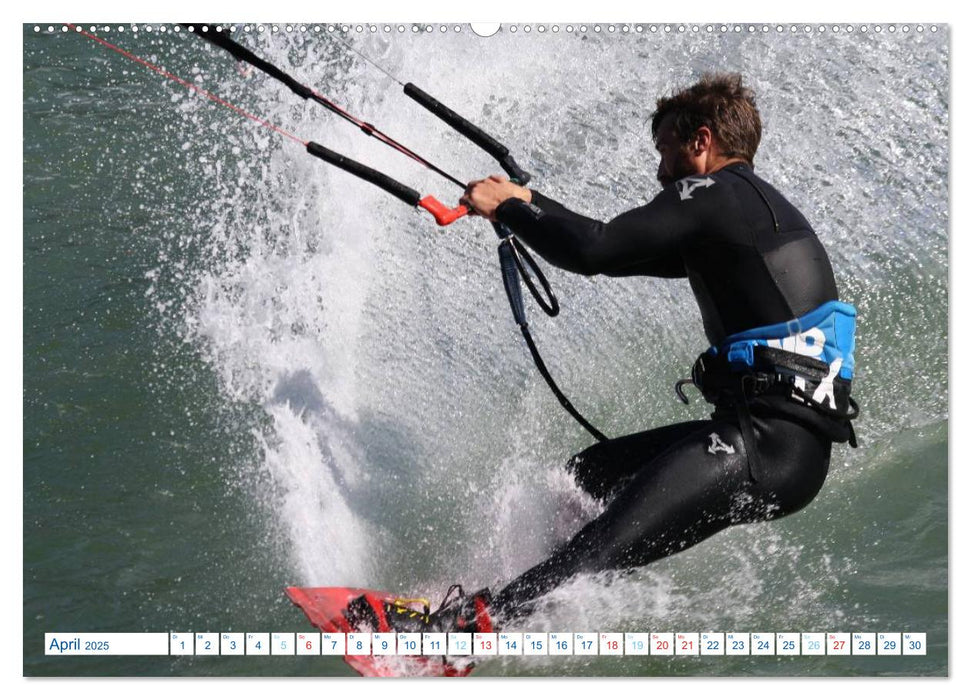 Kitesurfen - Wind und Wellen (CALVENDO Premium Wandkalender 2025)