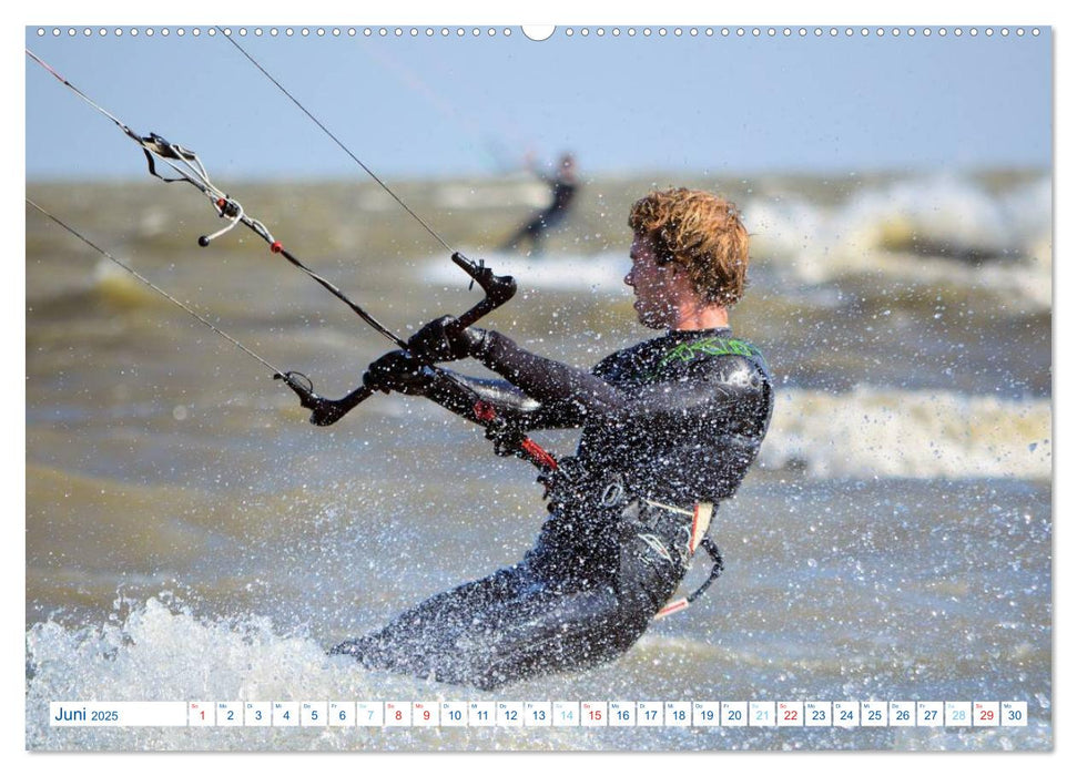 Kitesurfen - Wind und Wellen (CALVENDO Premium Wandkalender 2025)