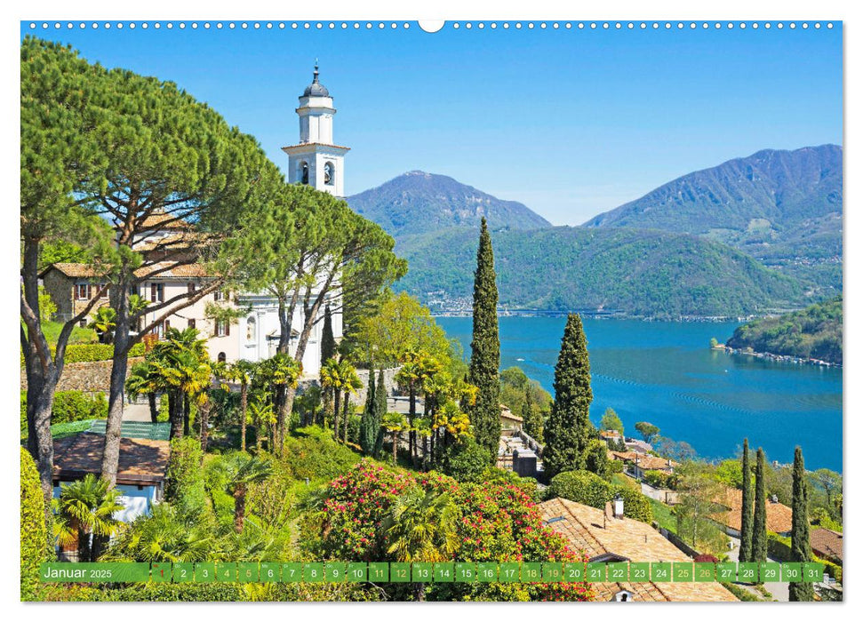 Wunderbares Tessin: Mediterranes Klima und italienisches Flair (CALVENDO Wandkalender 2025)