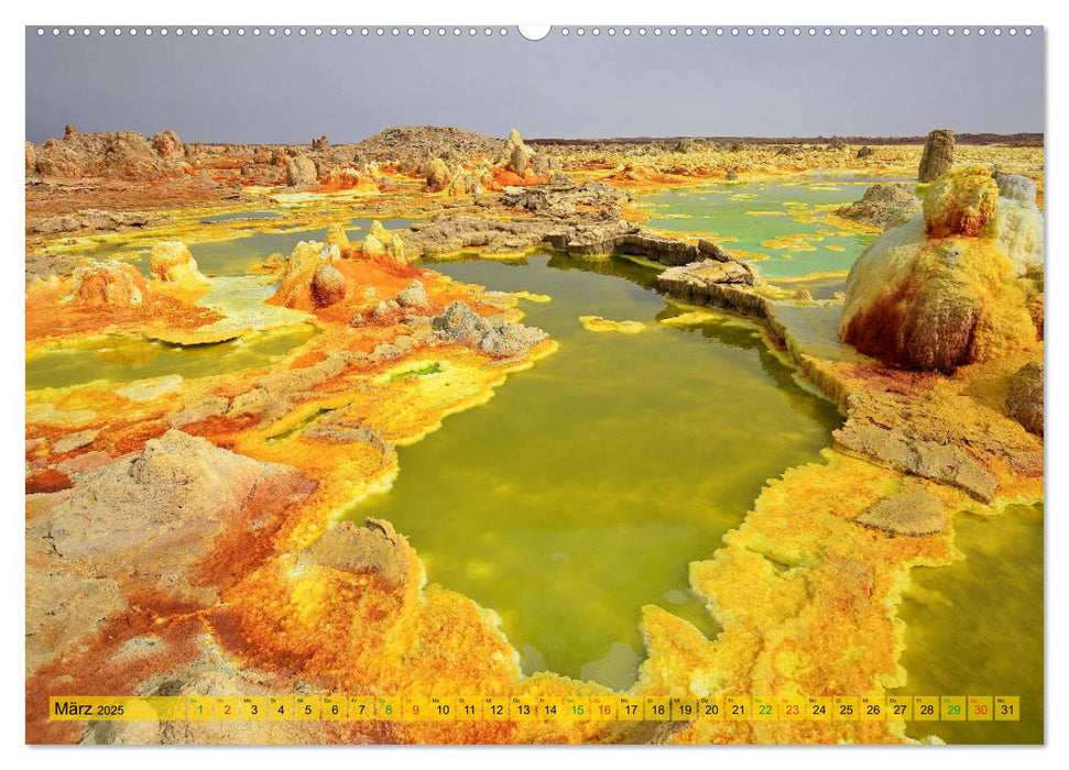 Vulkane Äthiopiens - Erta Ale und Dallol (CALVENDO Premium Wandkalender 2025)