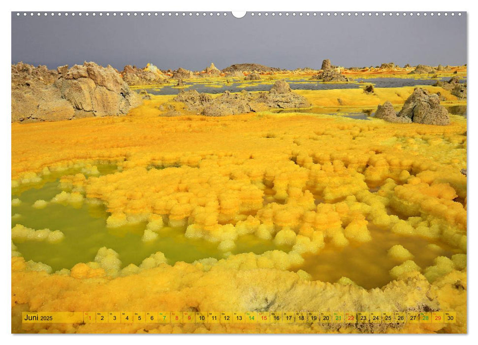 Vulkane Äthiopiens - Erta Ale und Dallol (CALVENDO Premium Wandkalender 2025)