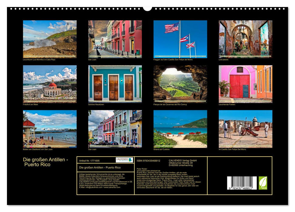 Die großen Antillen - Puerto Rico (CALVENDO Premium Wandkalender 2025)