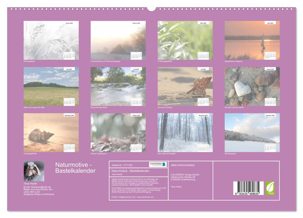 Naturmotive - Bastelkalender (CALVENDO Premium Wandkalender 2025)