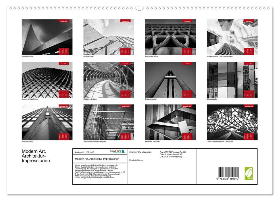 Modern Art. Architektur-Impressionen (CALVENDO Premium Wandkalender 2025)