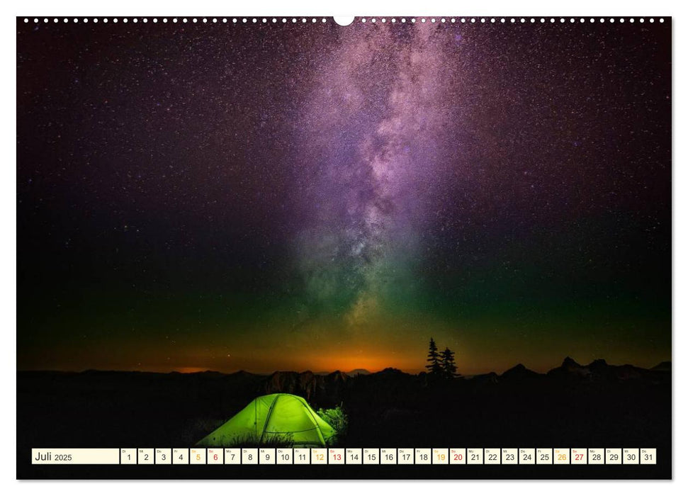 Sternenhimmel im magischen Licht - Polarlicht und Milchstraße (CALVENDO Premium Wandkalender 2025)