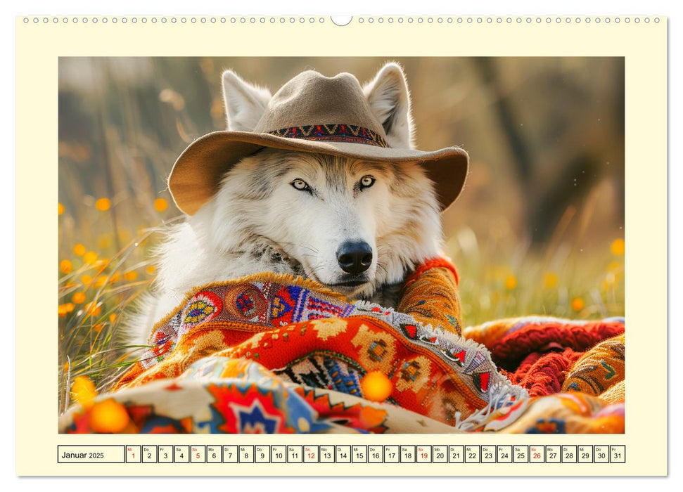 Wilder Style. Modische Wölfe in der Natur (CALVENDO Wandkalender 2025)