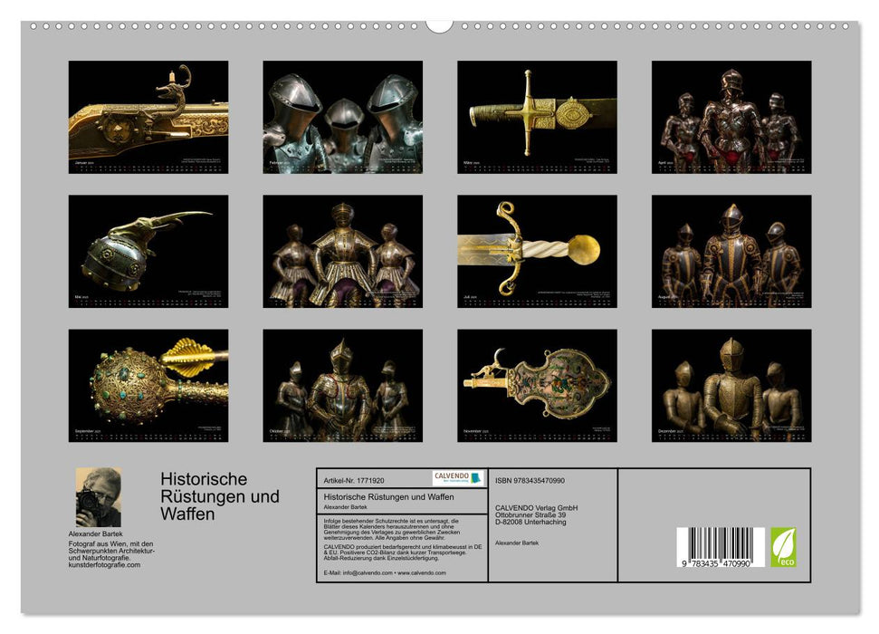 Historische Rüstungen und Waffen (CALVENDO Premium Wandkalender 2025)