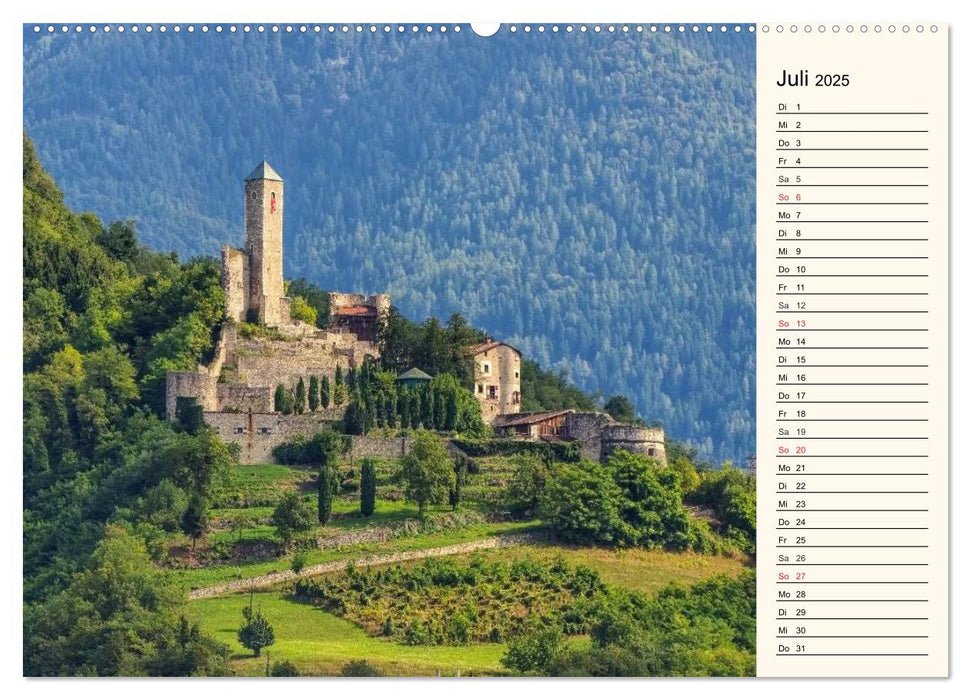 Trentino - Von den Dolomiten bis zum Gardasee (CALVENDO Premium Wandkalender 2025)