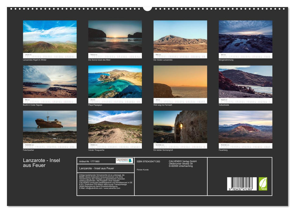 Lanzarote - Insel aus Feuer (CALVENDO Premium Wandkalender 2025)