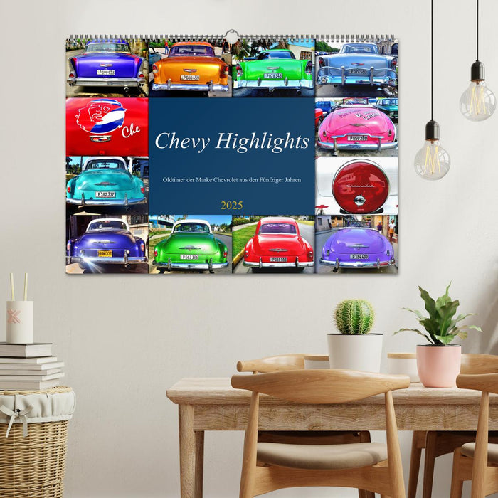 Chevy Highlights - Oldtimer der Marke Chevrolet aus den Fünfziger Jahren (CALVENDO Wandkalender 2025)