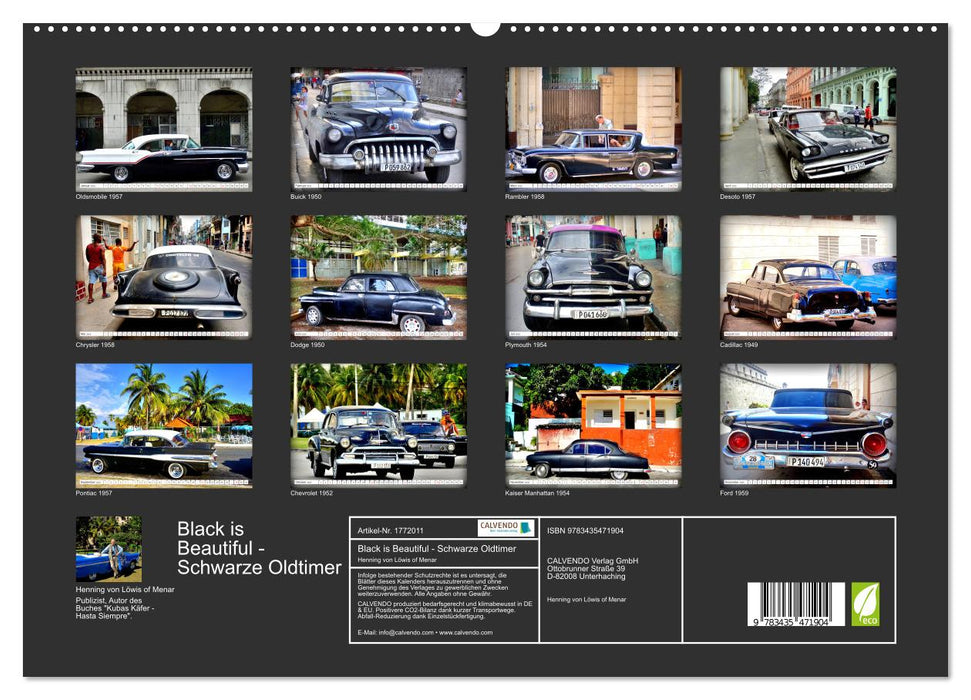 Black is Beautiful - Schwarze Oldtimer (CALVENDO Premium Wandkalender 2025)