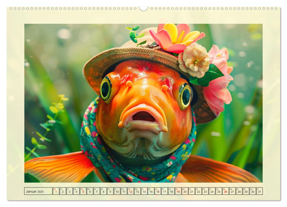 Fashion-Fisch. Die lustige Welt der Unterwasser-Mode (CALVENDO Wandkalender 2025)