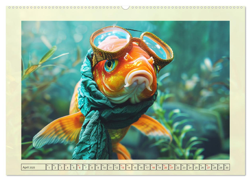 Fashion-Fisch. Die lustige Welt der Unterwasser-Mode (CALVENDO Wandkalender 2025)