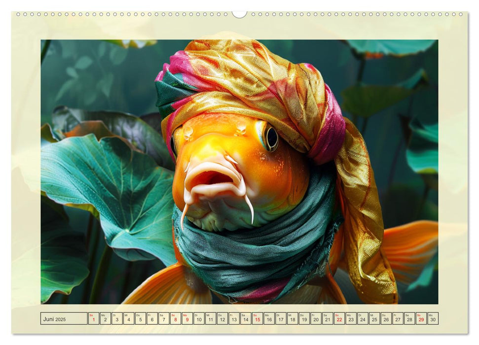 Fashion-Fisch. Die lustige Welt der Unterwasser-Mode (CALVENDO Wandkalender 2025)