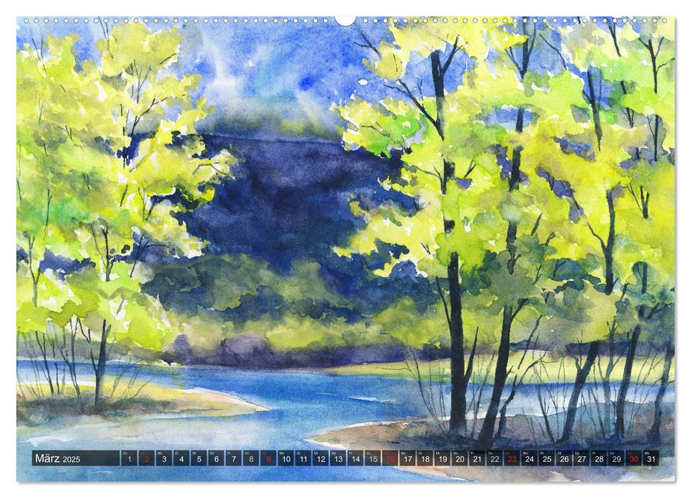 Landschaft in Aquarell (CALVENDO Premium Wandkalender 2025)