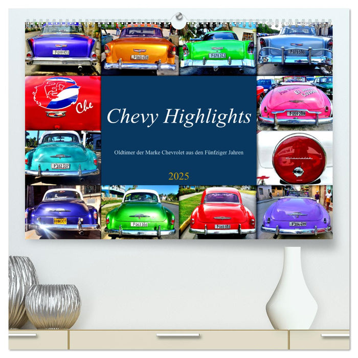 Chevy Highlights - Oldtimer der Marke Chevrolet aus den Fünfziger Jahren (CALVENDO Premium Wandkalender 2025)