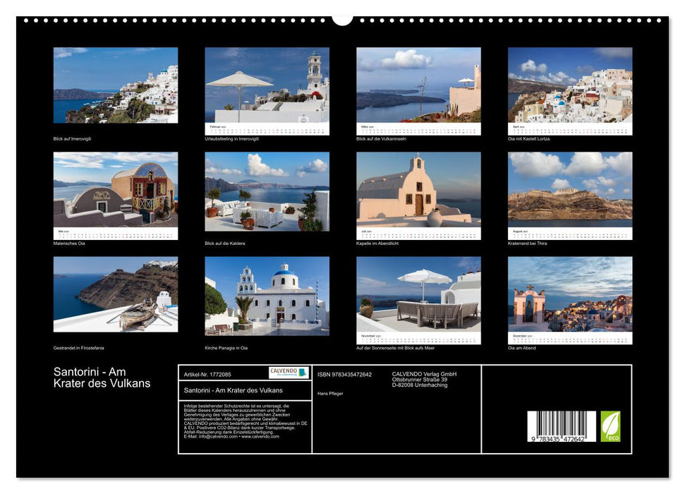 Santorini - Am Krater des Vulkans (CALVENDO Premium Wandkalender 2025)