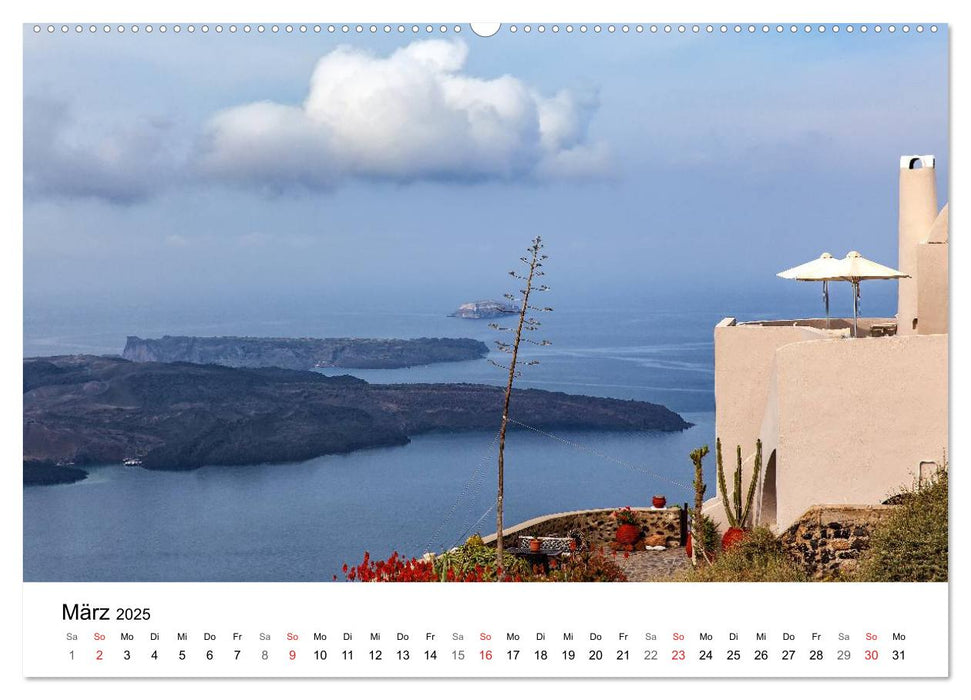 Santorini - Am Krater des Vulkans (CALVENDO Premium Wandkalender 2025)